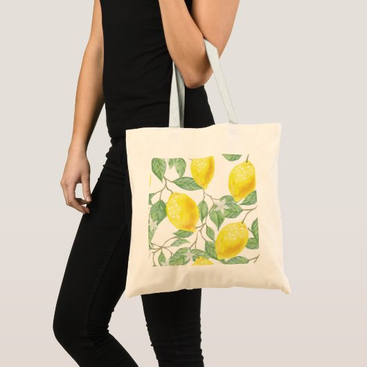 Tote Bag Citron et feuille (Devant (produit))