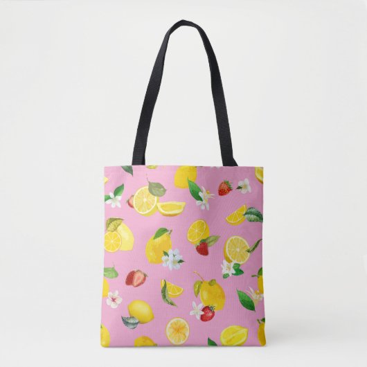 Tote Bag Citron et fraise 1 (Devant)