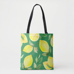 Tote Bag citron, motif d'aquarelle, arrière - plan, fruit, 