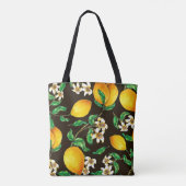 Tote Bag Citron Motif sans couture peint à l'aquarelle (Dos)