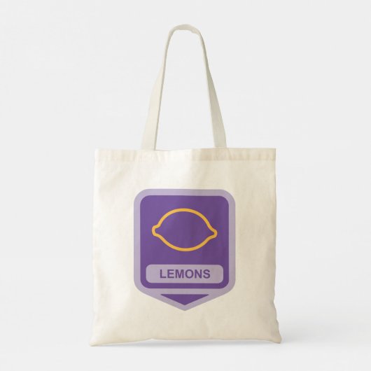 Tote Bag Citron - Outline Fruit pourpre et jaune (Dos)