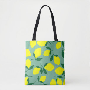 Tote Bag Citron simple, Arrière - plan vert.