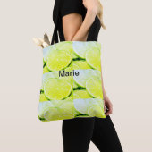 Tote Bag Citron vert jaune simple ajouter un nom personnali (De près)