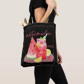 Tote Bag Citronnade à la Pastèque en Art Aquarelle (De près)
