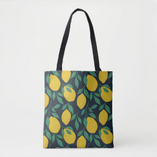 Tote Bag Citrons Colorés : Vibrance Dessinée À La Main.