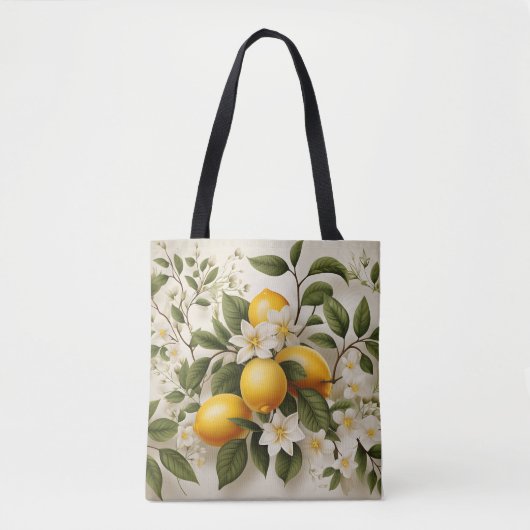 Tote Bag Citrons Et Citrus D'Été Motif Frais (Devant)