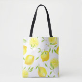 Tote Bag Citrons et feuilles (Devant)
