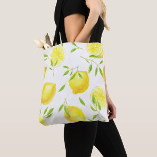 Tote Bag Citrons et feuilles