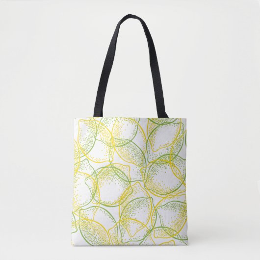 Tote Bag Citrons et Limes : Motif frais. (Devant)