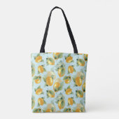 Tote Bag Citrons Feuilles : Aquarelle Impression transparen (Dos)