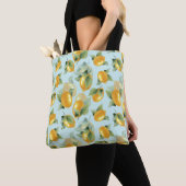 Tote Bag Citrons Feuilles : Aquarelle Impression transparen (De près)