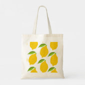 Tote Bag citrons jaunes, motif artistique sans soudure. (Dos)
