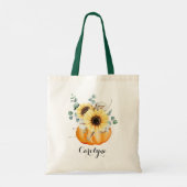 Tote Bag Citrouille aquarelle avec Sunflowers Bridesmaid (Dos)