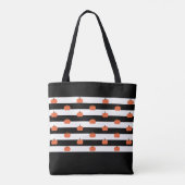Tote Bag Citrouille avec bandes noires et blanches - Person (Dos)