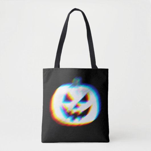Tote Bag Citrouille blanc Glitchy EDM (Devant)