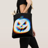 Tote Bag Citrouille blanc Glitchy EDM (De près)