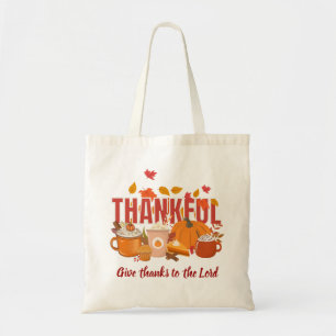 Tote Bag Citrouille chrétienne MERCI Thanksgiving