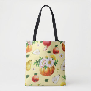 Tote Bag Citrouille, chrysanthemum : illustration de fruits