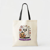 Tote Bag Citrouille d'accrochage de Ghost Retro Cute Hallow (Devant)