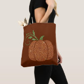 Tote Bag Citrouille de Parties scintillant Orange Faux (De près)