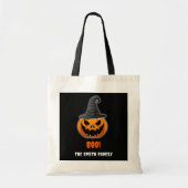 Tote Bag Citrouille d'Halloween "BOO !" - Nom personnalisé (Devant)