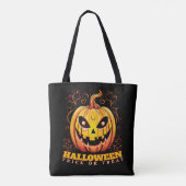 Tote Bag Citrouille d'Halloween Jack-O-Lantern (Dos)