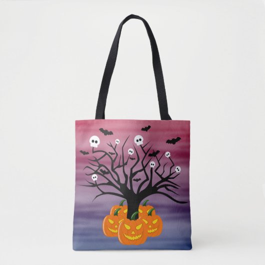 Tote Bag Citrouille d'Halloween Jack o’ Lanterne Dead Tree (Devant)