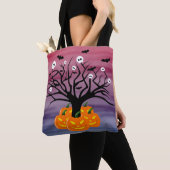 Tote Bag Citrouille d'Halloween Jack o’ Lanterne Dead Tree (De près)