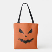 Tote Bag Citrouille d'Halloween Jack O'Lantern noire orange (Dos)