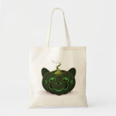 Tote Bag Citrouille d'Halloween vert (Devant)