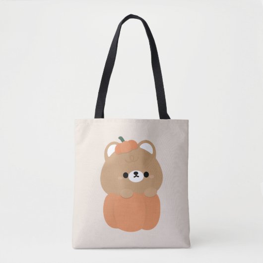 Tote Bag Citrouille d'ours Brown (Devant)