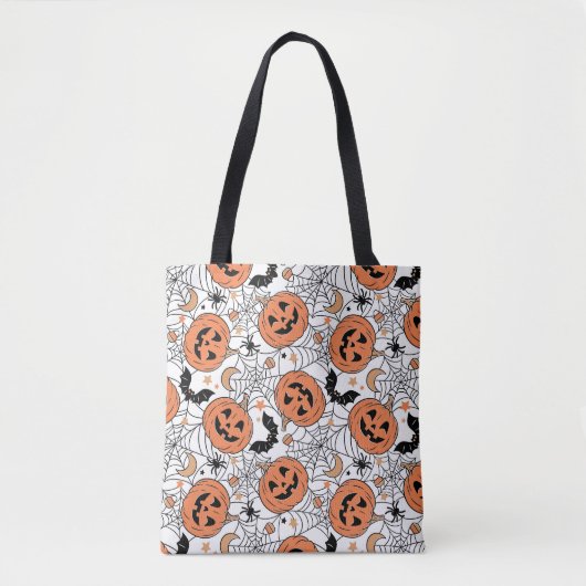Tote Bag Citrouille éffrayant Motif Halloween (Devant)