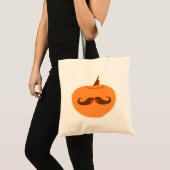 Tote Bag Citrouille épopée Moustache Jack-O-Lantern Design (Devant (produit))