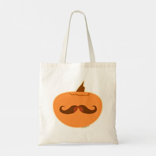 Tote Bag Citrouille épopée Moustache Jack-O-Lantern Design (Dos)