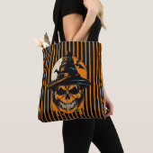 Tote Bag citrouille/Halloween/crâne/éffrayant (De près)