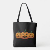 Tote Bag Citrouille Halloween Jack-o'-lantern Éffrayant (Dos)