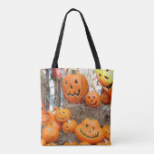 Tote Bag Citrouille halloween Jack-o'-lantern orange citrou (Dos)