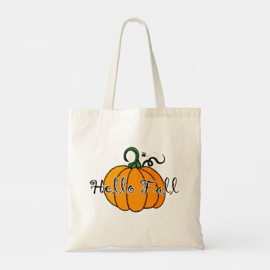 Tote Bag Citrouille Hellow Citrouille Automne Bonjour Autom (Dos)