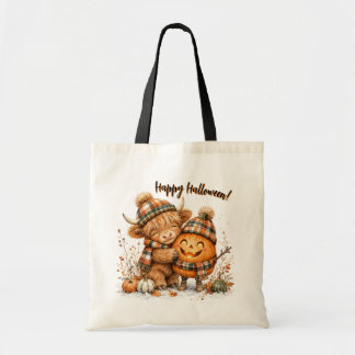 Tote Bag Citrouille Jack O Lantern Aquarelle de Vache des H