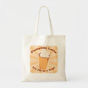 Tote Bag Citrouille Latte Lover Slogan Dessin amusant
