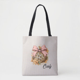 Tote Bag Citrouille Leopard personnalisé