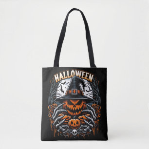 Tote Bag Citrouille Monstrueuse Sorcière Épouvantable Hallo