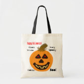 Tote Bag Citrouille orange d'Halloween (Devant)