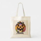 Tote Bag Citrouille Patch Quilt Halloween Personnaliser le (Dos)