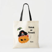 Tote Bag Citrouille Pirate Halloween Trick ou Treat (Devant)