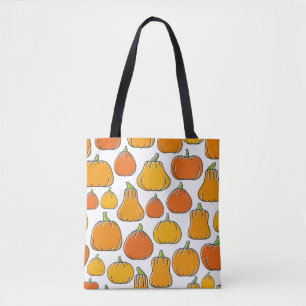Tote Bag Citrouille récolter motif transparent. Oran mûr de