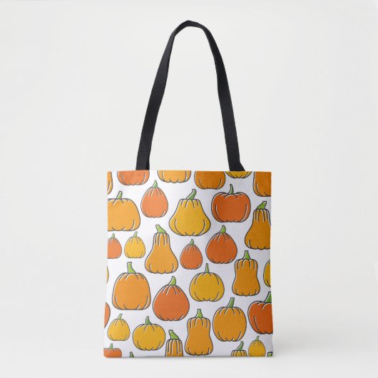 Tote Bag Citrouille récolter motif transparent. Oran mûr de (Devant)