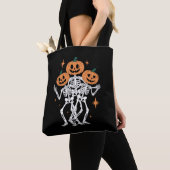 Tote Bag Citrouille Skeleton Halloween Citrouille saison Éf (De près)