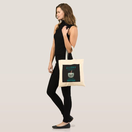 Tote Bag Citrouille turquoise Halloween Allergie Soins Conv (Devant (modèle))