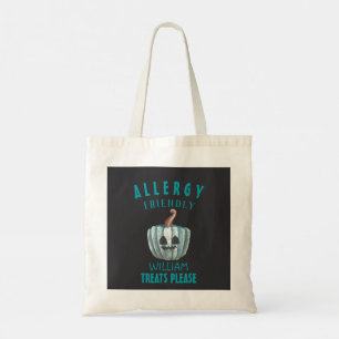 Tote Bag Citrouille Turquoise Halloween Traitements Tot ami